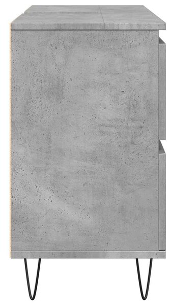 Betonszürke szerelt fa fürdőszobaszekrény 80 x 33 x 60 cm