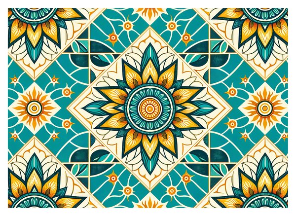 Kép - Türkiz minta (70x50 cm)