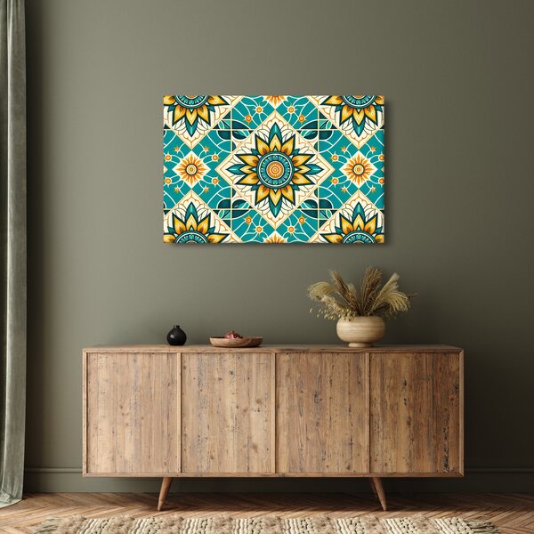 Kép - Türkiz minta (90x60 cm)