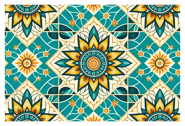 Kép - Türkiz minta (90x60 cm)
