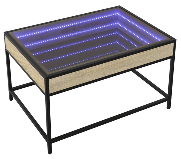 Sonoma tölgy végtelen hatású LED-es dohányzóasztal 70x50x41 cm