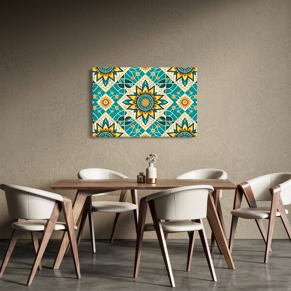Kép - Türkiz minta (90x60 cm)