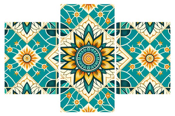 Kép - Türkiz minta (90x60 cm)