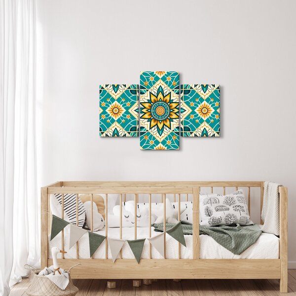 Kép - Türkiz minta (90x60 cm)