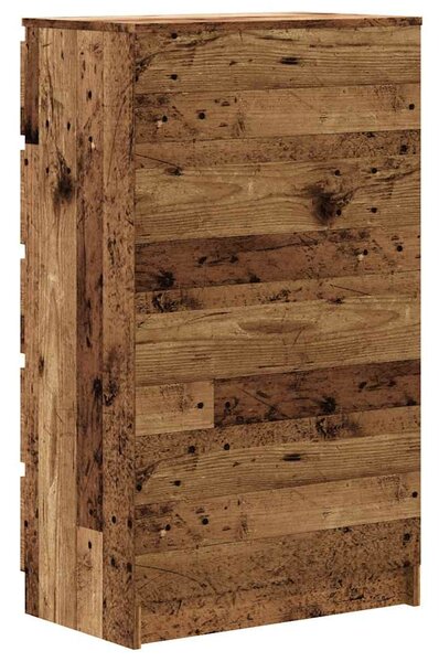 Antik fa színű szerelt fa fiókos szekrény 60 x 36 x 103 cm