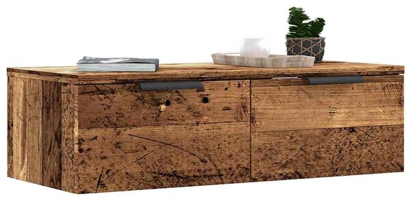 Antik fa színű szerelt fa faliszekrény 68 x 30 x 20 cm