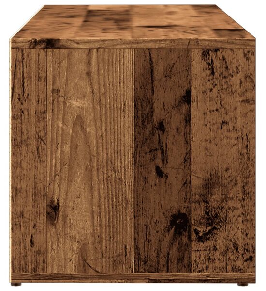 Antik fa színű szerelt fa cipőtároló pad 105 x 35 x 35 cm