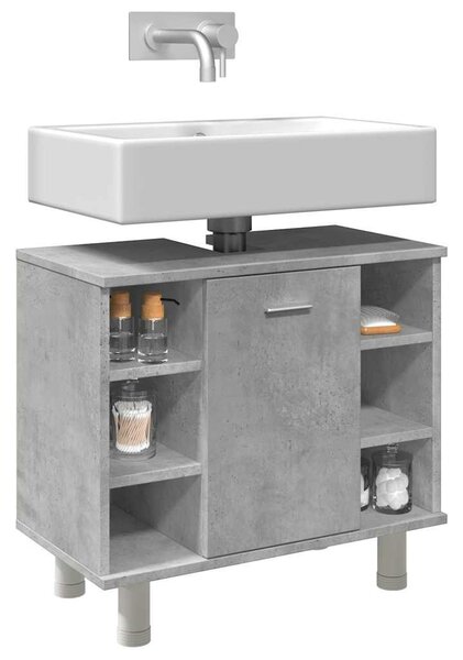 Betonszürke szerelt fa fürdőszobaszekrény 60 x 32 x 53,5 cm