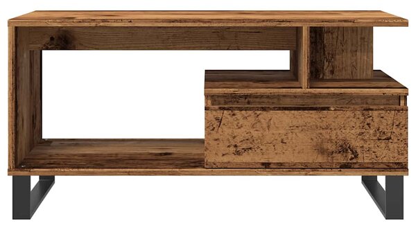 Antik fa színű szerelt fa dohányzóasztal 90 x 49 x 45 cm