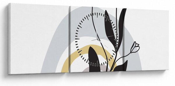 Kép - Virágok vázában N⁰1 (órával) (90x30 cm)