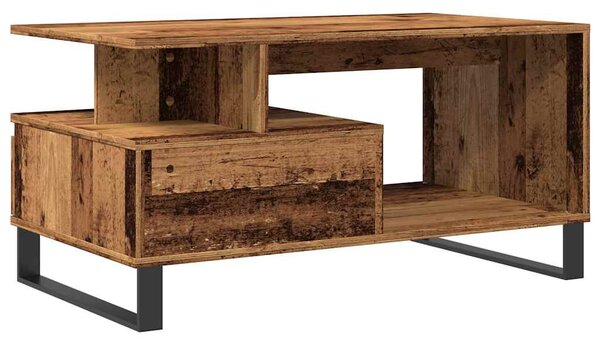 Antik fa színű szerelt fa dohányzóasztal 90 x 49 x 45 cm