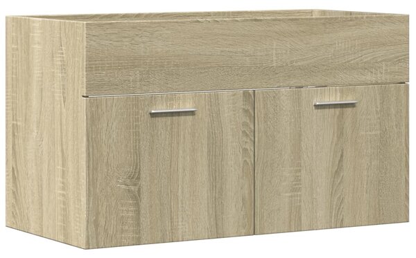 Sonoma tölgy szerelt fa fürdőszobai mosdószekrény 90x38,5x46 cm