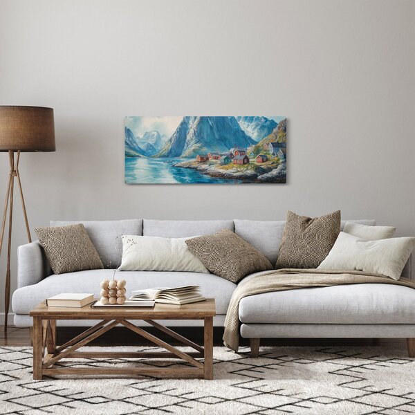 Kép - Norvég falu (120x50 cm)