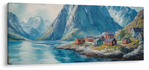 Kép - Norvég falu (120x50 cm)