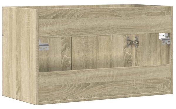 Sonoma tölgy szerelt fa fürdőszobai mosdószekrény 90x38,5x46 cm