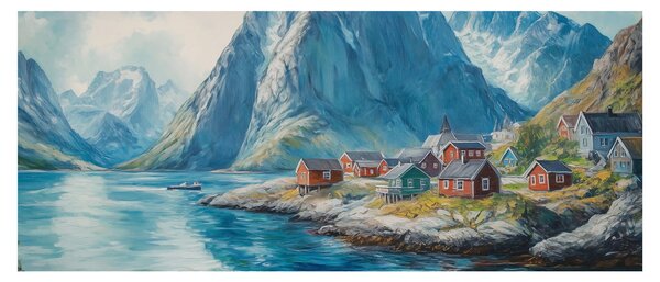 Kép - Norvég falu (120x50 cm)