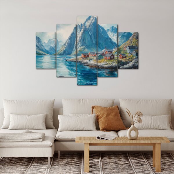 Kép - Norvég falu (150x105 cm)