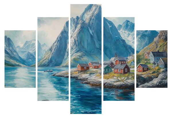 Kép - Norvég falu (150x105 cm)