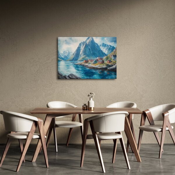 Kép - Norvég falu (70x50 cm)