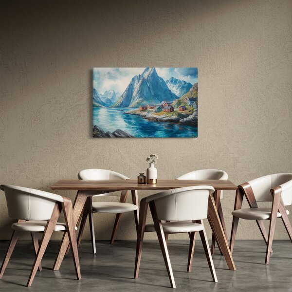 Kép - Norvég falu (90x60 cm)
