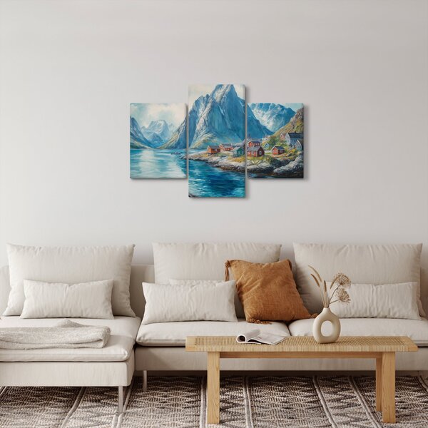 Kép - Norvég falu (90x60 cm)