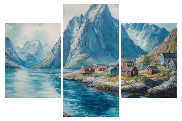 Kép - Norvég falu (90x60 cm)