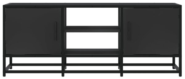 Fekete szerelt fa és fém TV-szekrény 100x35x41 cm