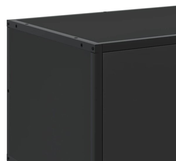 Fekete szerelt fa és fém TV-szekrény 100x35x41 cm