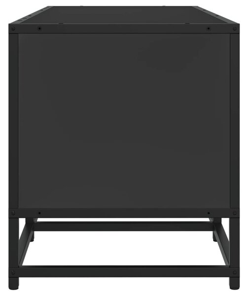 Fekete szerelt fa és fém TV-szekrény 100x35x41 cm