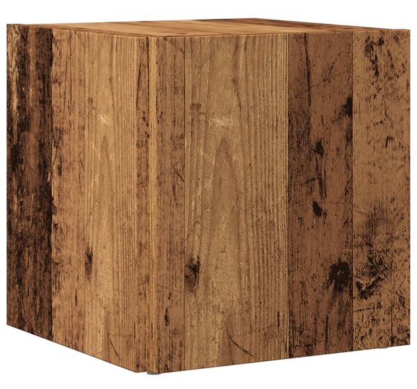 Antik fa színű szerelt fa kisasztal 33 x 33 x 34 cm