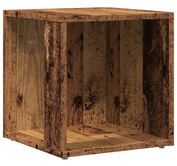 Antik fa színű szerelt fa kisasztal 33 x 33 x 34 cm