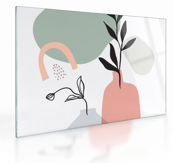 Üveg kép - Virágok vázában N⁰3 (70x50 cm)