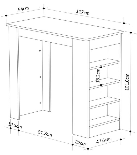 Étkező/bár asztal (2-4 fő részére) Saggie (fehér)