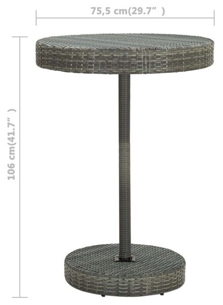 Polyrattan Kerti Bárszett - 5 részes - Szürke