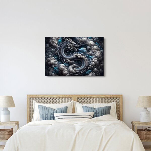 Kép – Sárkány a füstben (90x60 cm)