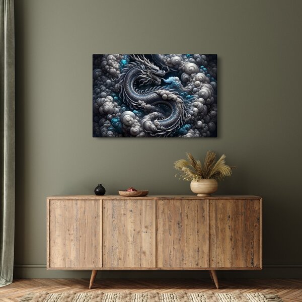 Kép – Sárkány a füstben (90x60 cm)