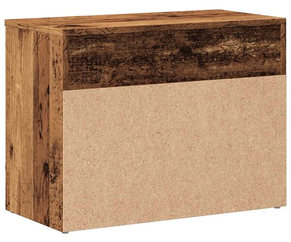 Antik fa színű szerelt fa cipőtároló pad 60 x 30 x 45 cm