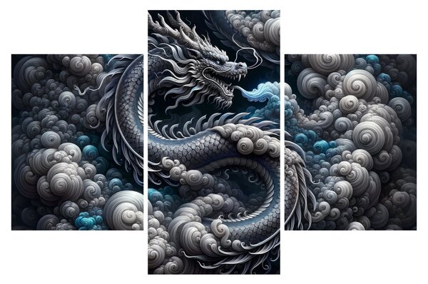 Kép – Sárkány a füstben (90x60 cm)