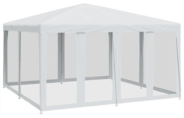 Fehér HDPE rendezvénysátor 8 hálós oldalfallal 4 x 4 m