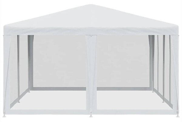 Fehér HDPE rendezvénysátor 8 hálós oldalfallal 4 x 4 m