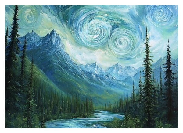 Kép - Táj Van Gogh érintésével (70x50 cm)