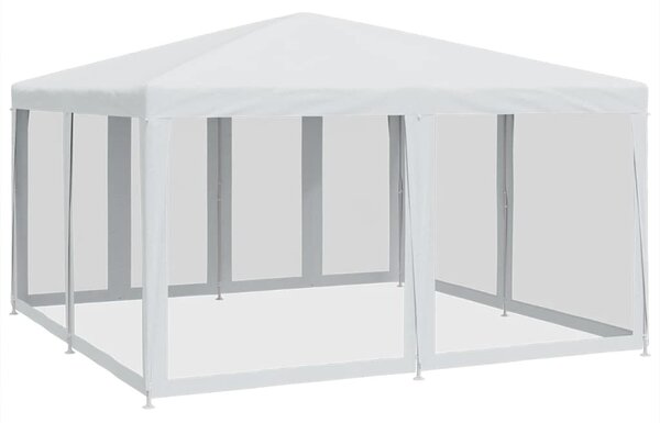 Fehér HDPE rendezvénysátor 8 hálós oldalfallal 4 x 4 m