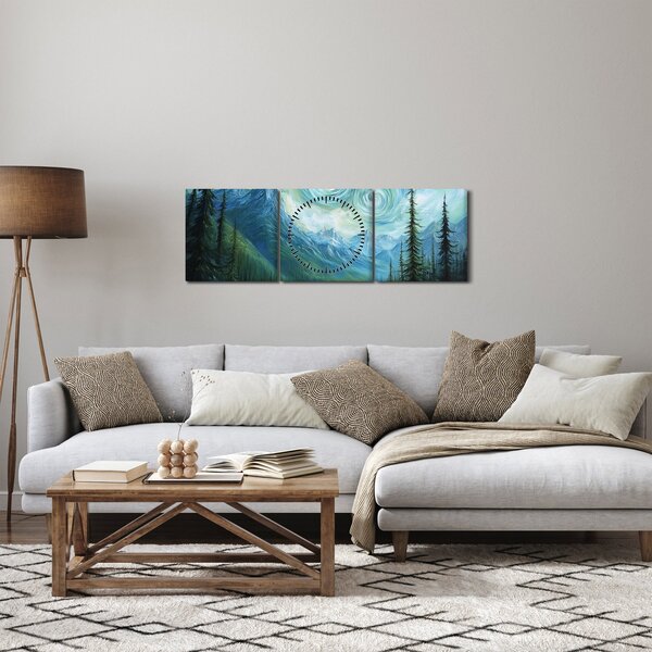 Kép - Táj Van Gogh érintésével (órával) (90x30 cm)