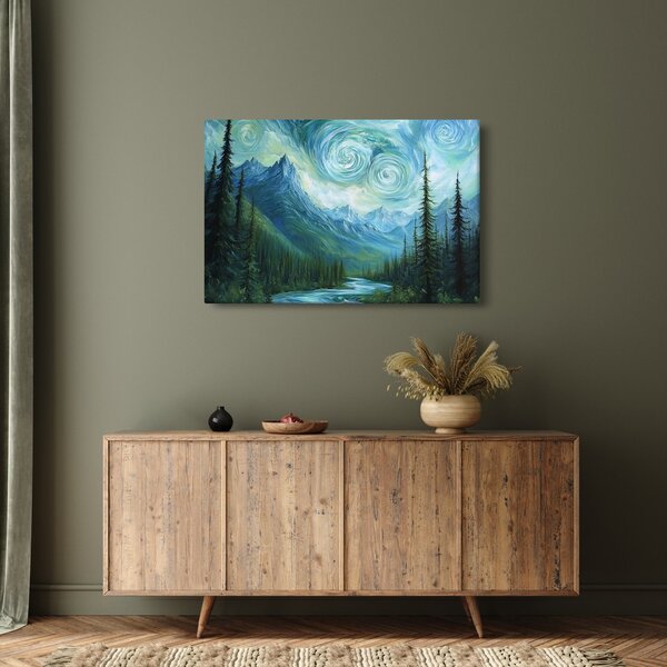 Kép - Táj Van Gogh érintésével (90x60 cm)