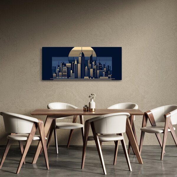 Kép – Geometrikus város (120x50 cm)