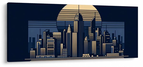 Kép – Geometrikus város (120x50 cm)