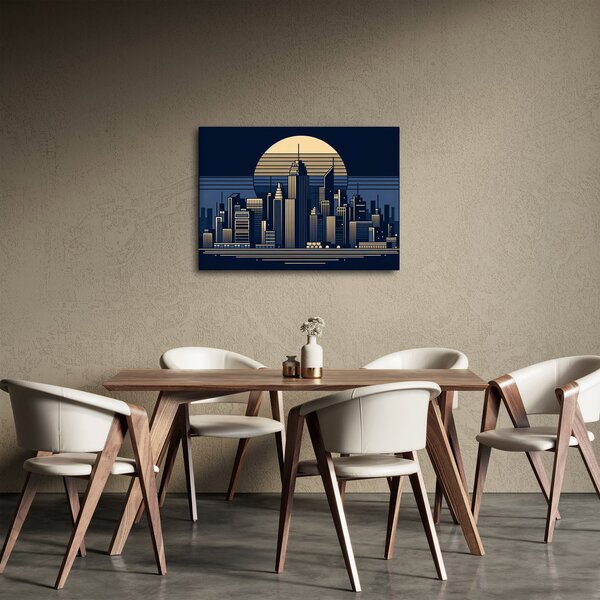 Kép – Geometrikus város (70x50 cm)