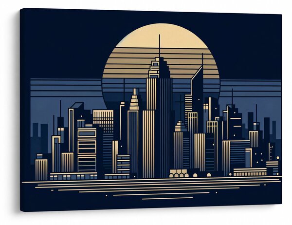 Kép – Geometrikus város (70x50 cm)