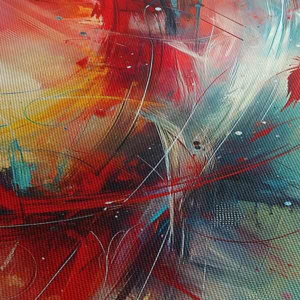 Kép – Absztrakció pirossal (90x60 cm)