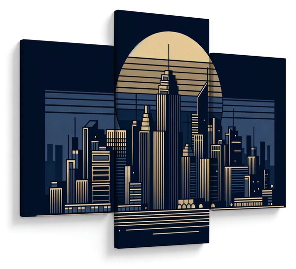 Kép – Geometrikus város (90x60 cm)